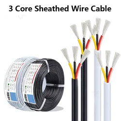 Sheathed Cable 3 Core Wire Cable 28 26 24 22 20 18 16 14 AWG Electrical Wire For Speaker Audio LED Strip Maintenance Automotive