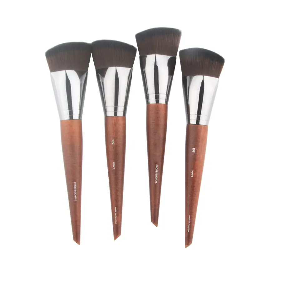 1 piece 109 Flat Foundation Makeup Brushes Diamond Liquid Foundation Make up Brush BB Cream Wood handle Face cosmetic tools