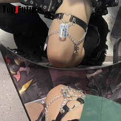 Women Men Harajuku Dark series Gothic Lolita Cosplay Punk necklace Y2K Girl Love Ring pu leather chain choker chokers Leg ring