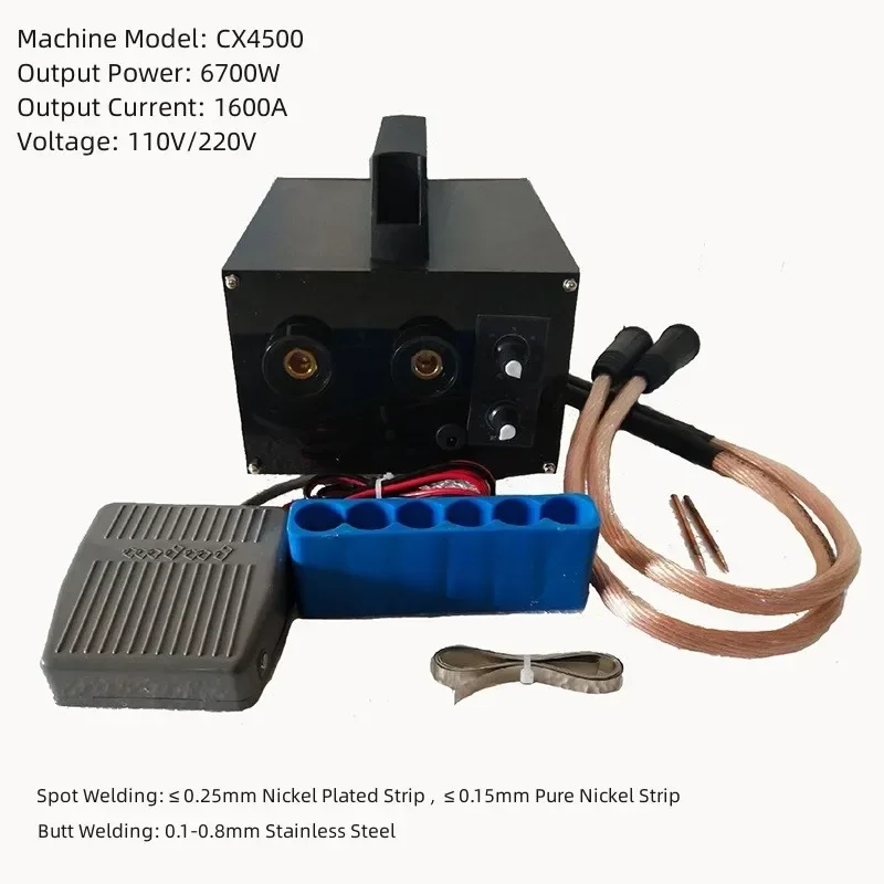 CX4500 6700W High-Power Battery Spot Welding Machine 20ms-1s Time Adjustable 640-1600A Current Adjustment For0.25mm Nickel Plate