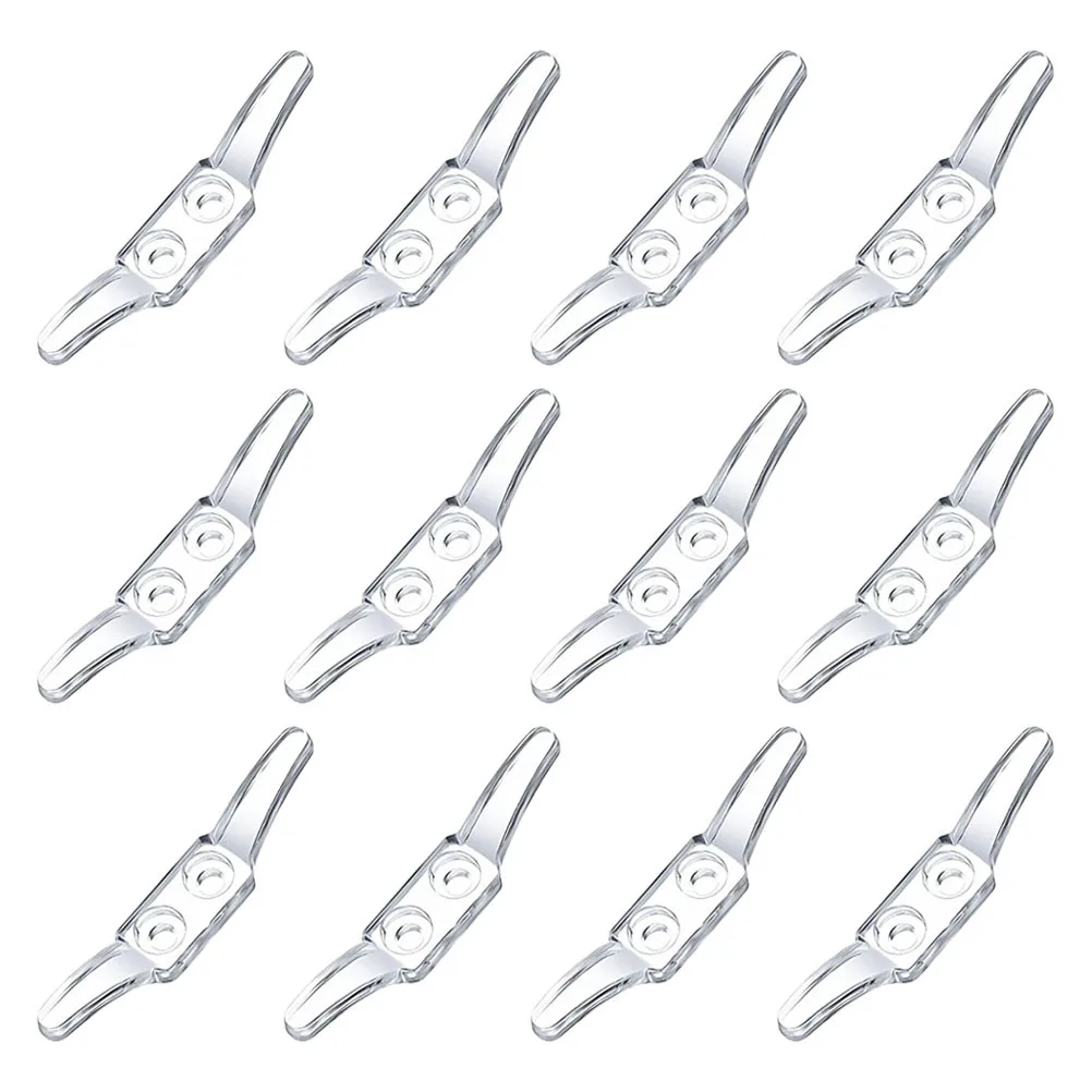 

12pcs Double Hole Positioning Hooks For Curtains Roller Blinds Bamboo Drawcord Retainer Clip Fixing Accessories