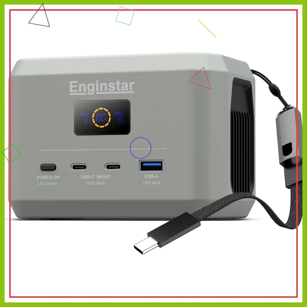 

Portable Power Station, 99Wh LiFePO4 Battery, Solar Generator with Fast Charging for Camping and Travel