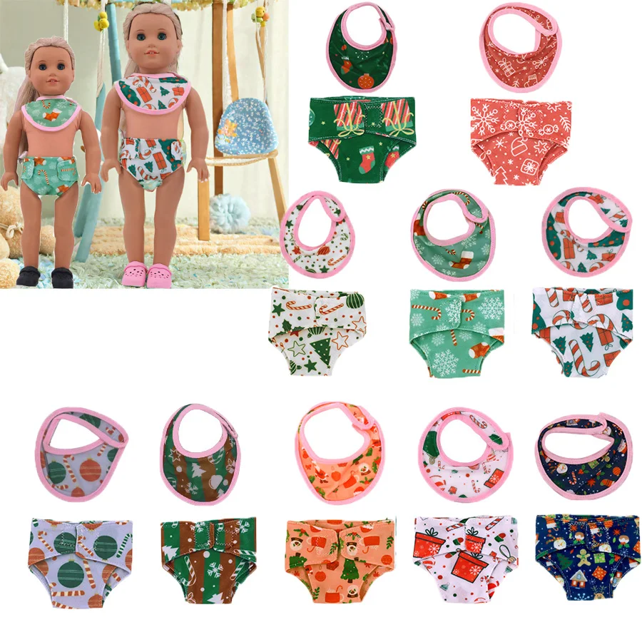 Schattig ondergoed kwijlen handdoek set 18 inch Amerikaanse pop en 43 cm pasgeboren babypop kleding kindercadeau, onze generatie