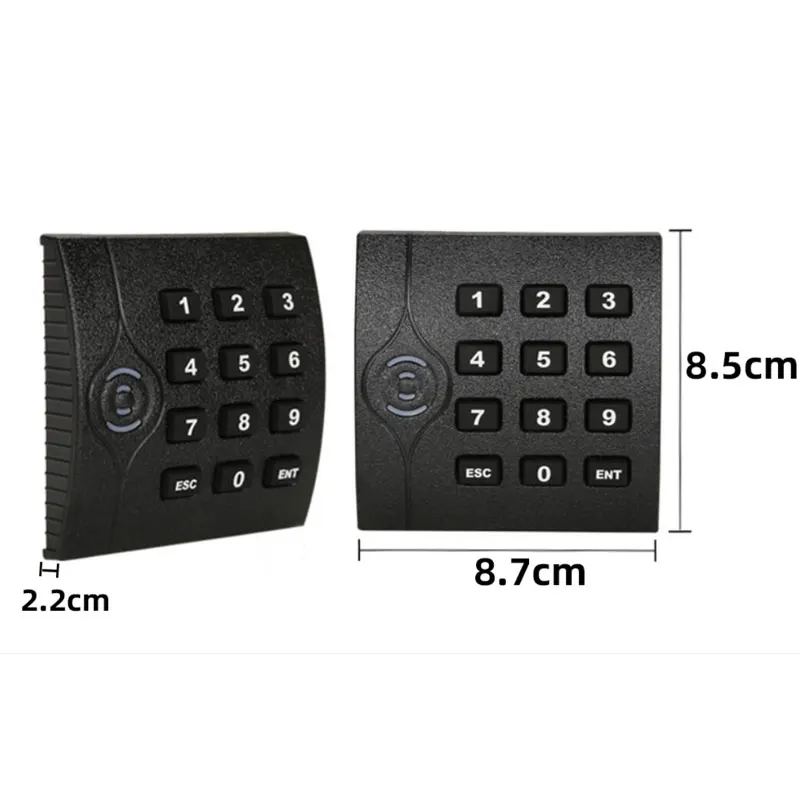 5pcs RFID Keypad Reader ID/Em Reader 125K Waterpoof For Access Control System WG26 Output, Black Color 2 LED Sn:Kr202