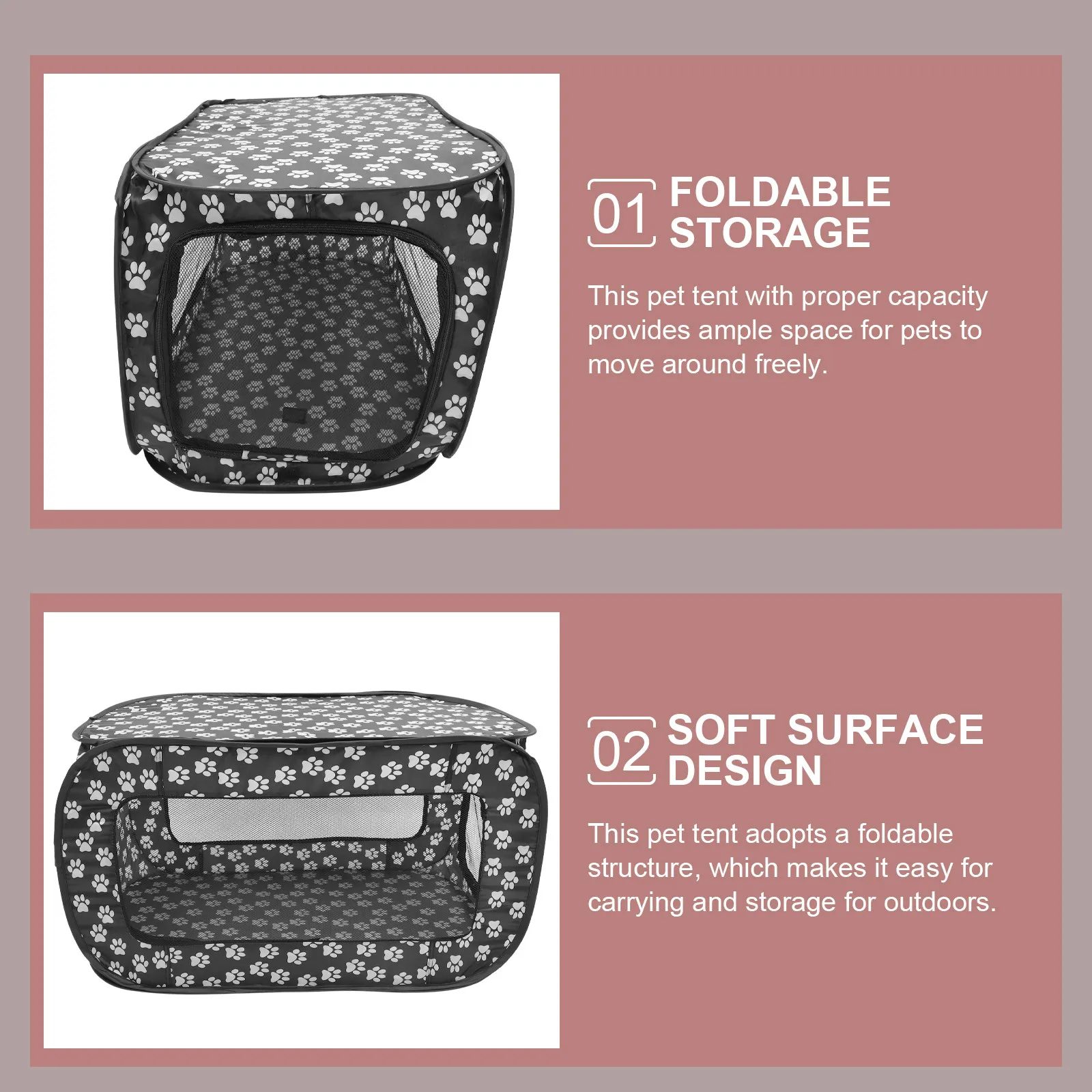 خيمة محمولة قابلة للطي للحيوانات الأليفة، حظيرة للكلاب، خيمة خارجية للجراء، عش شبكي، مأوى متين من قماش أكسفورد، عش للحيوانات الأليفة، بيت زخرفي للقطط