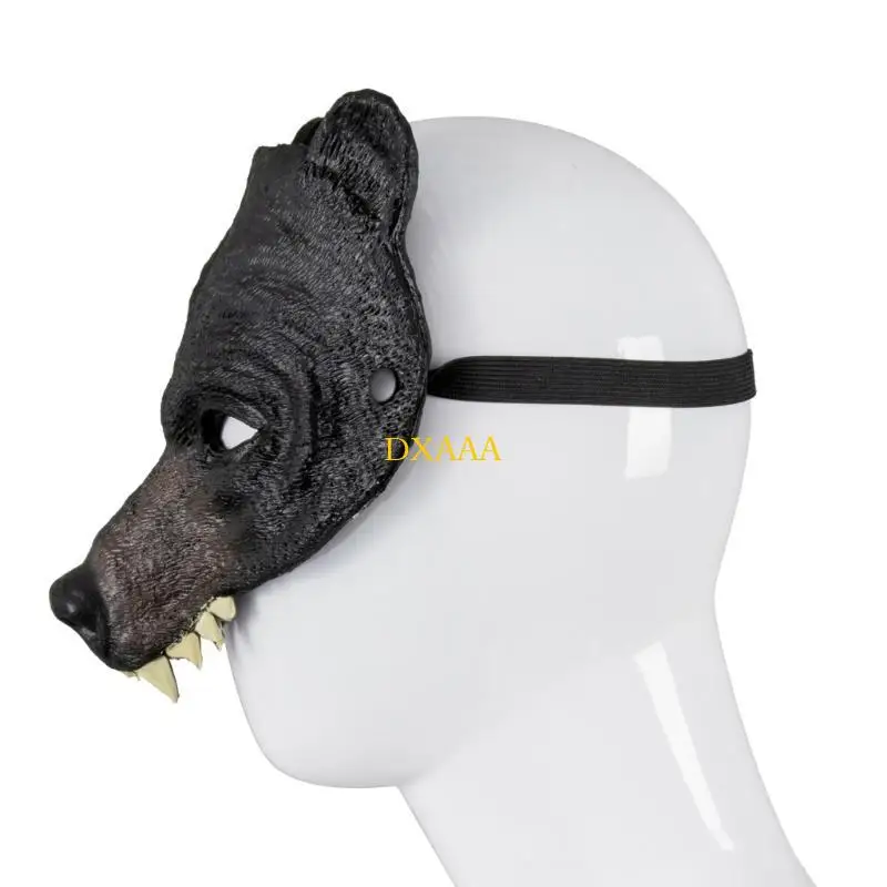 DXAA Multipurpose Bear Costume Mask for Kids and Adults Animal Head Half Face Mask for Halloween Animal Cosplay Accessory