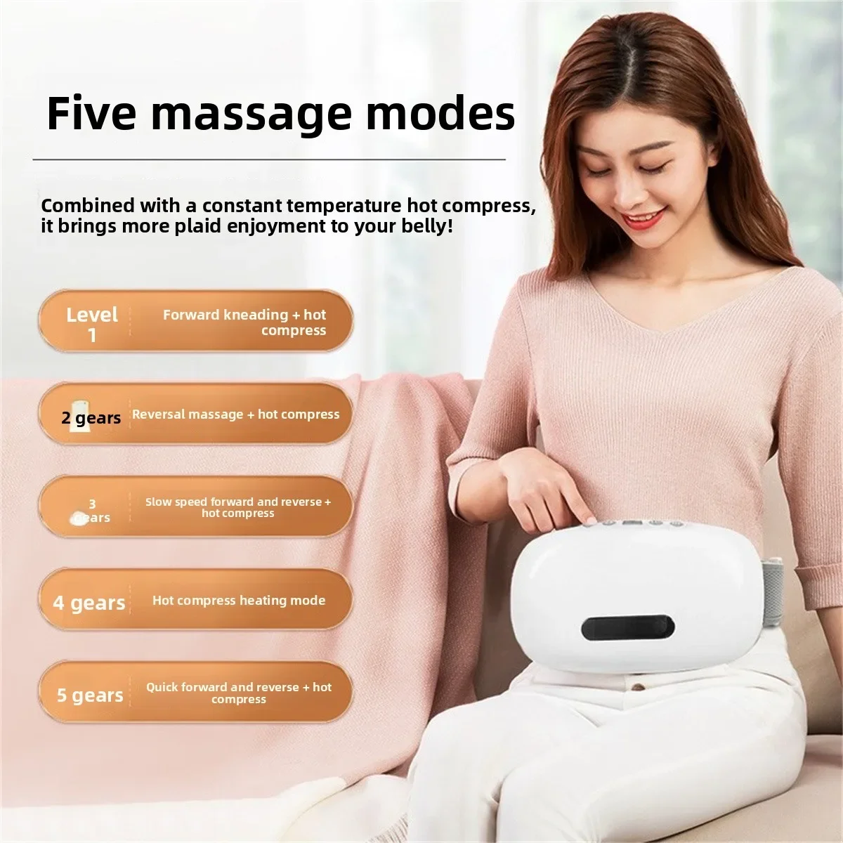 HOT SALE Waist Abdominal Massager Belly Rub Magnet Automatic Hot Compress Abdominal Rub Instrument Multi-function
