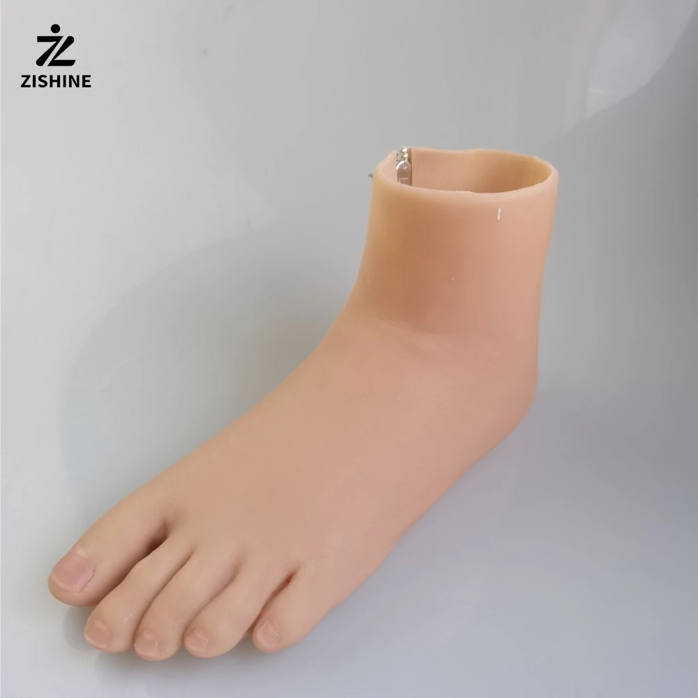 

Prosthetic Foot Shell Silicone Cover Realistic Artificial Limb Skin with Zipper for SACH Foot Orthotics 21-27cm Factory Direct