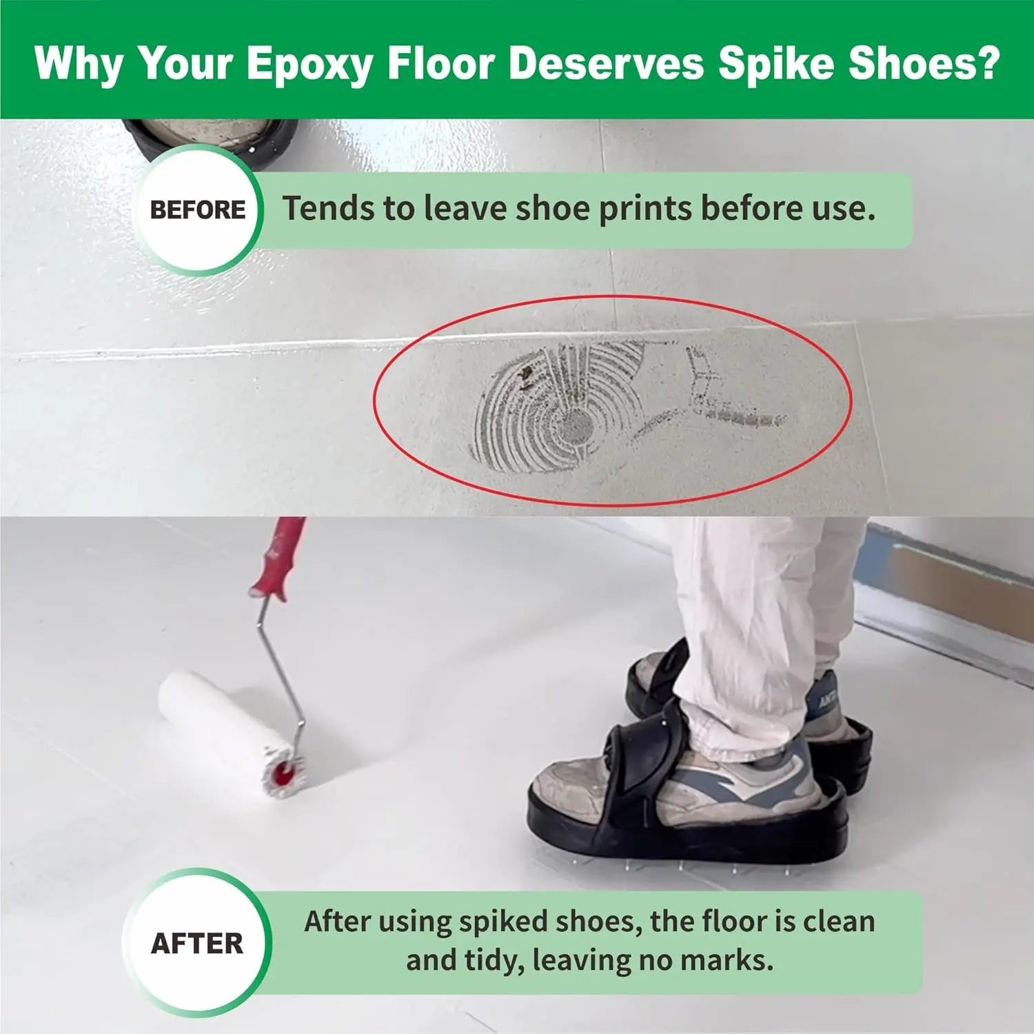 1 paio M-XL scarpe a spillo flessibili per rivestimento di pavimenti epossidico vernice epossidica autolivellante cemento EVA materiale morbido US di grandi dimensioni