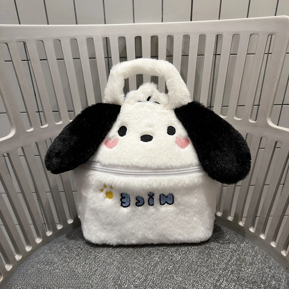 Cartoon Anime Cosmetic Bag Lovely Pochacco Mike Sullivan Plush Bag Handbag Japanese Style Cosmetic Storage Bag High-capacity