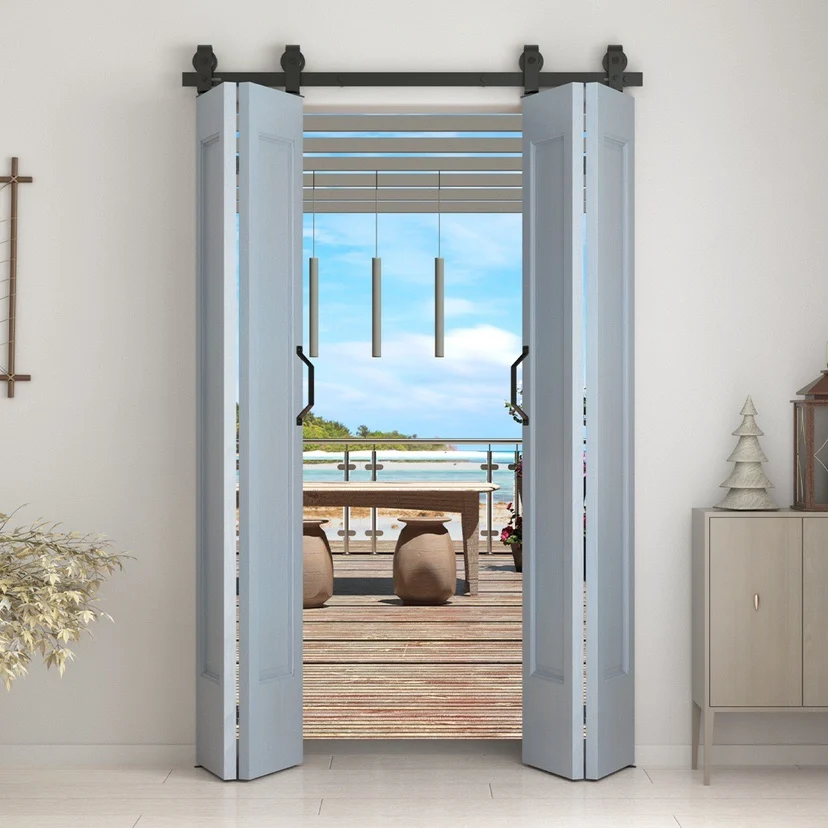 

Folding barn door sling rail kitchen bedroom partition folding carbon steel sliding door folding sliding door slide rail
