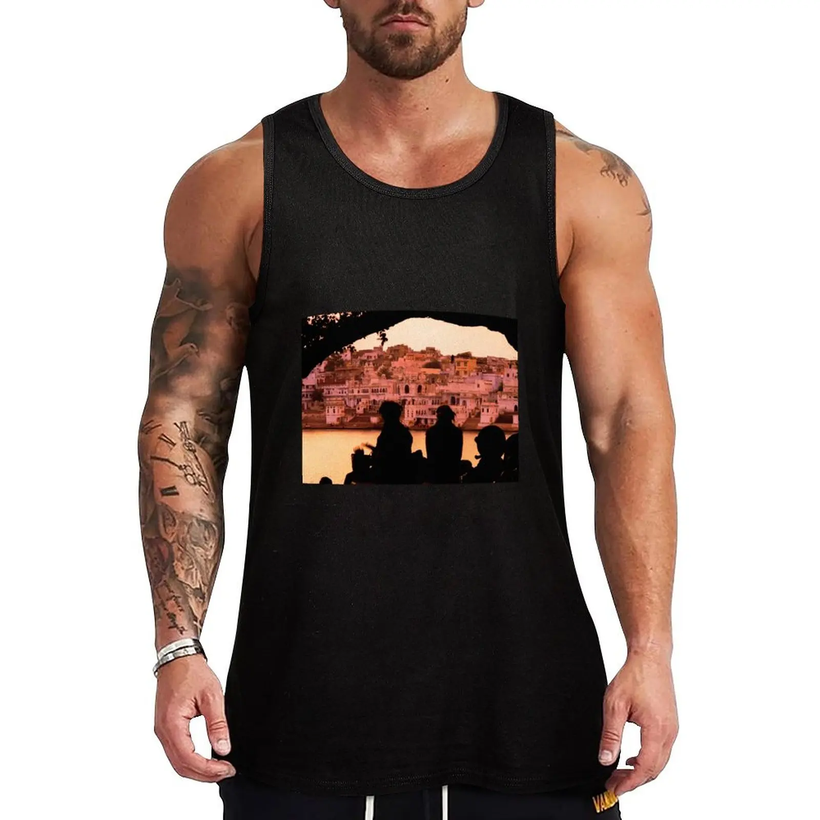 

Pushkar Lake Tank Top Simple Basic Tank Top Regular Fit Sleeveless Shirt