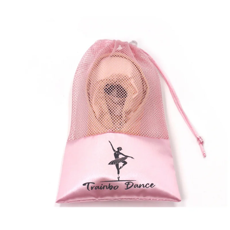 Bolsa de almacenamiento de zapatos de Ballet, bolso organizador de satén, rosa y blanco