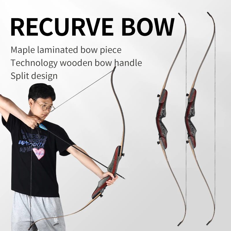 Takedown Recurve Bow And Arrow Set Archery Hunting Wooden Laminate Stabilizer Case Outdoor Sports Archer Adult Accessories