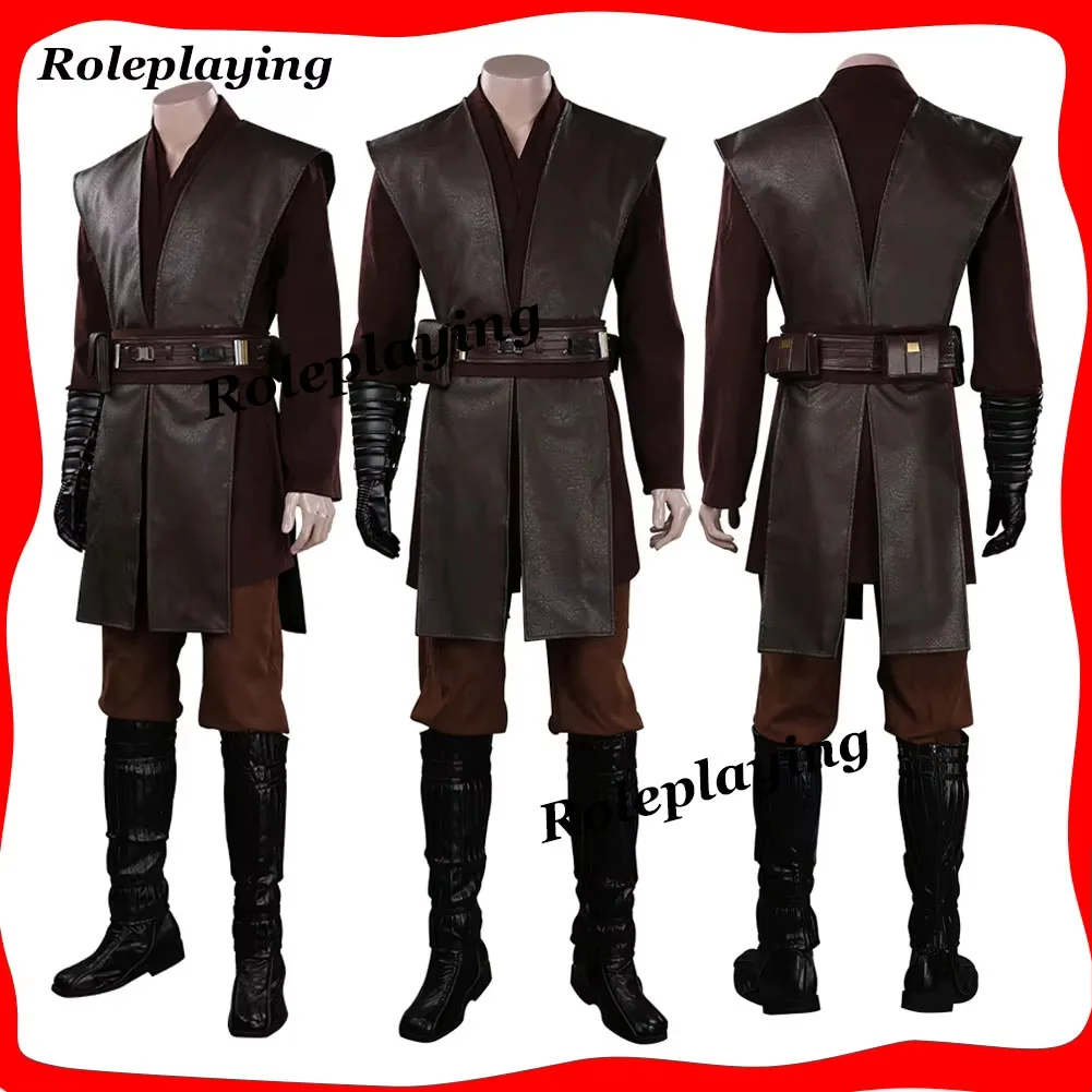 

Anakin Cosplay Costume Men Skywalker Knight Disguise Suit Movie Space Battle Jedi Clothing Belt Outfits for Halloween Carnival