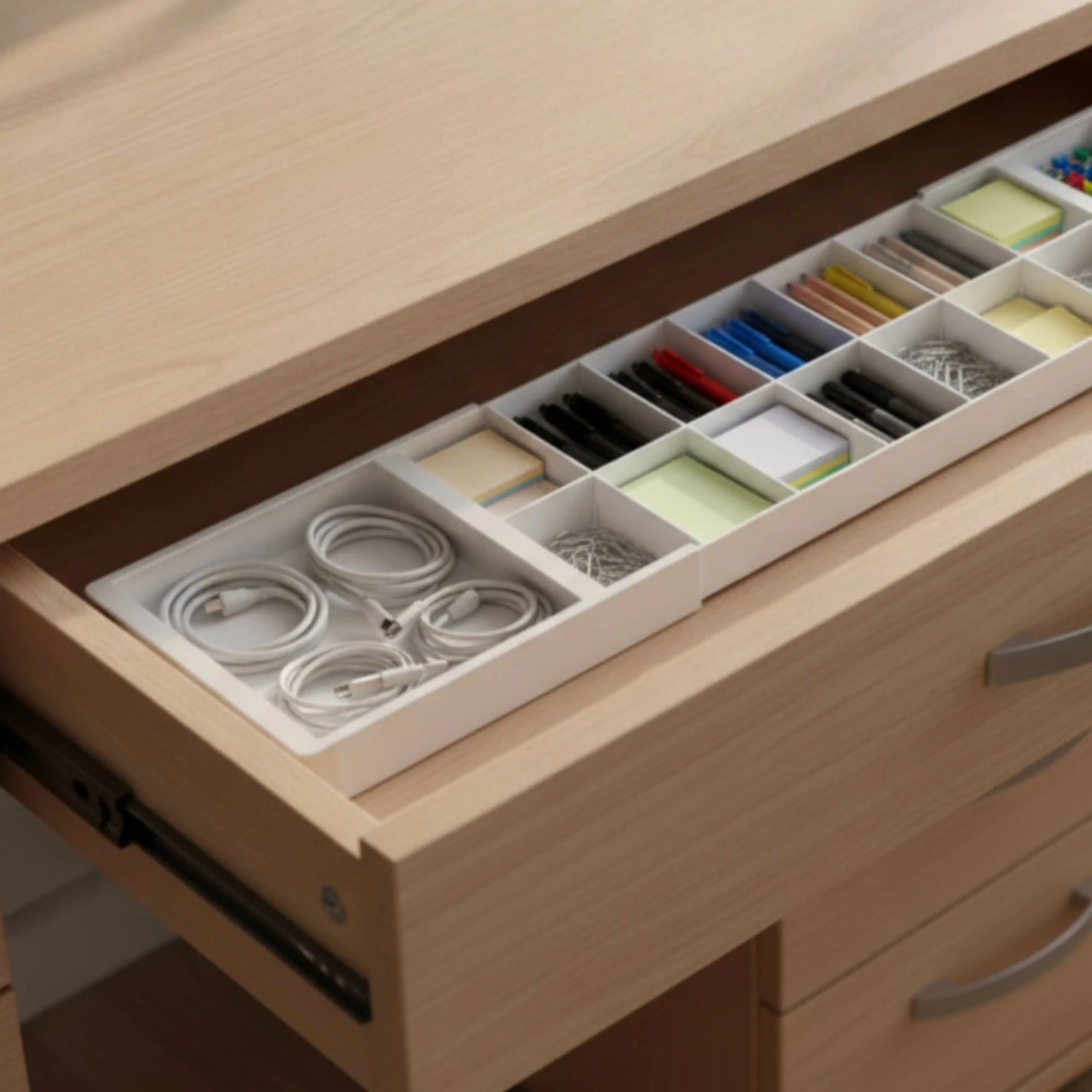 Expandable Drawer Organizer Compartmented Extendable Drawer Organizer Adjustable Storage Tray Space-Saving Shallow for Office