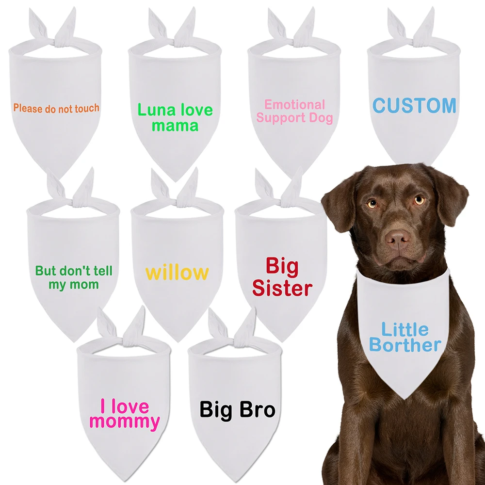 Personalized Pet Dog Name Triangle Scarf Custom Puppy Bandana Pet Bib Collar Lovely Gift For Dogs Neckerchief Pet Accessories