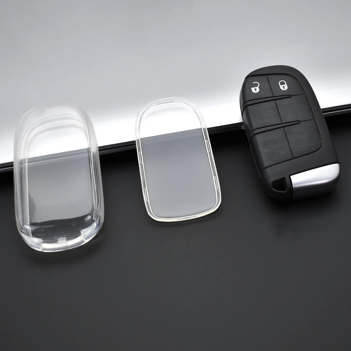 

Transparent Car Key Case Accessories for Jeep Grand Cherokee Renegade Compass Dodge Charger Durango Fiat 500X Accessories