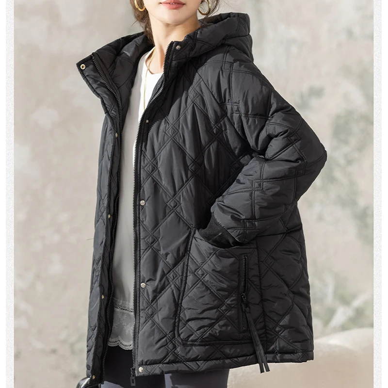 Masss Wasss 2025 Design coréen hiver mode femmes vestes matelassées à capuche lâche chaud Parkas dames classique décontracté épaissir manteaux