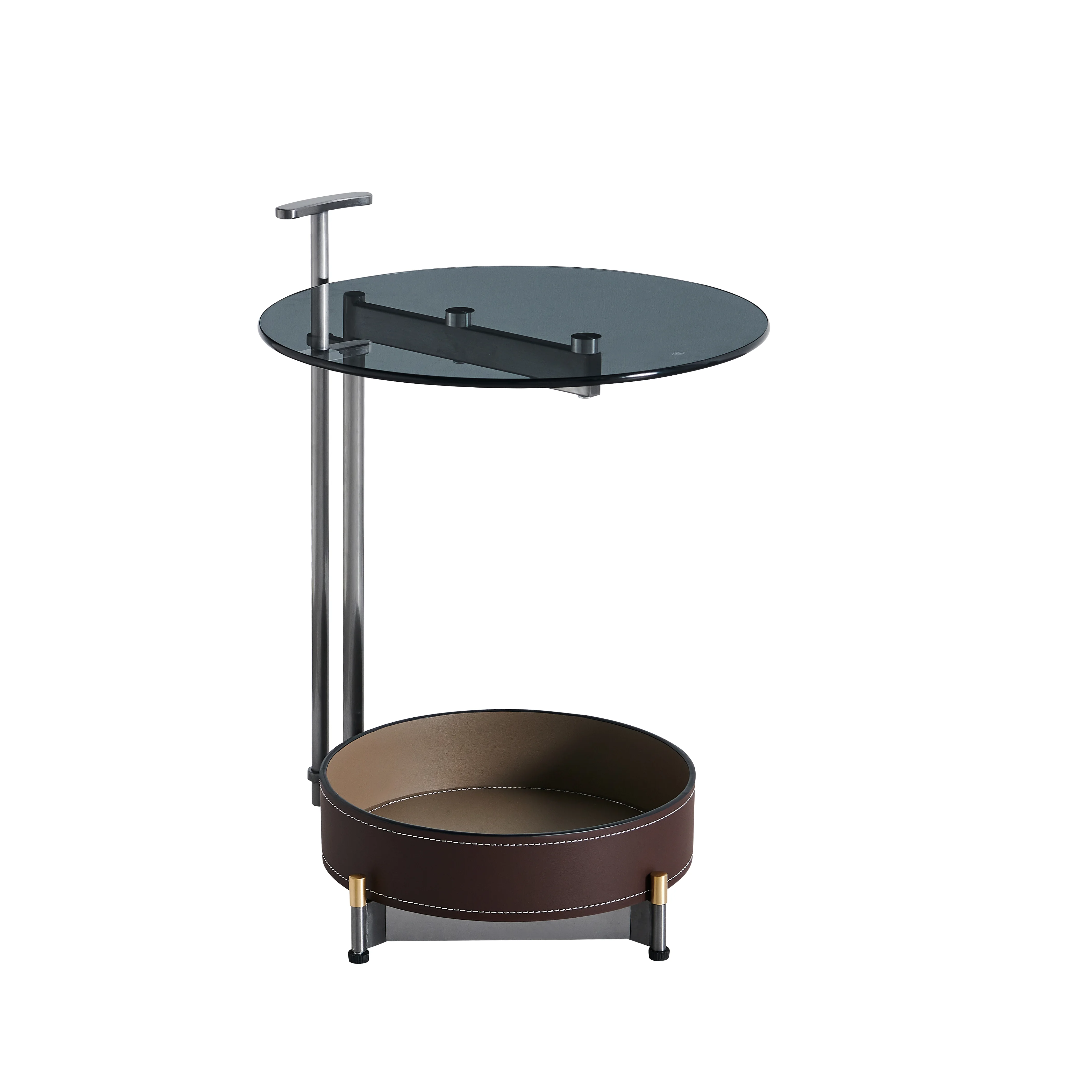 

#Living Room Furniture Bedside Nordic Accent Service Table Saddle Leather Sintered Stone End Modern Side Side Table