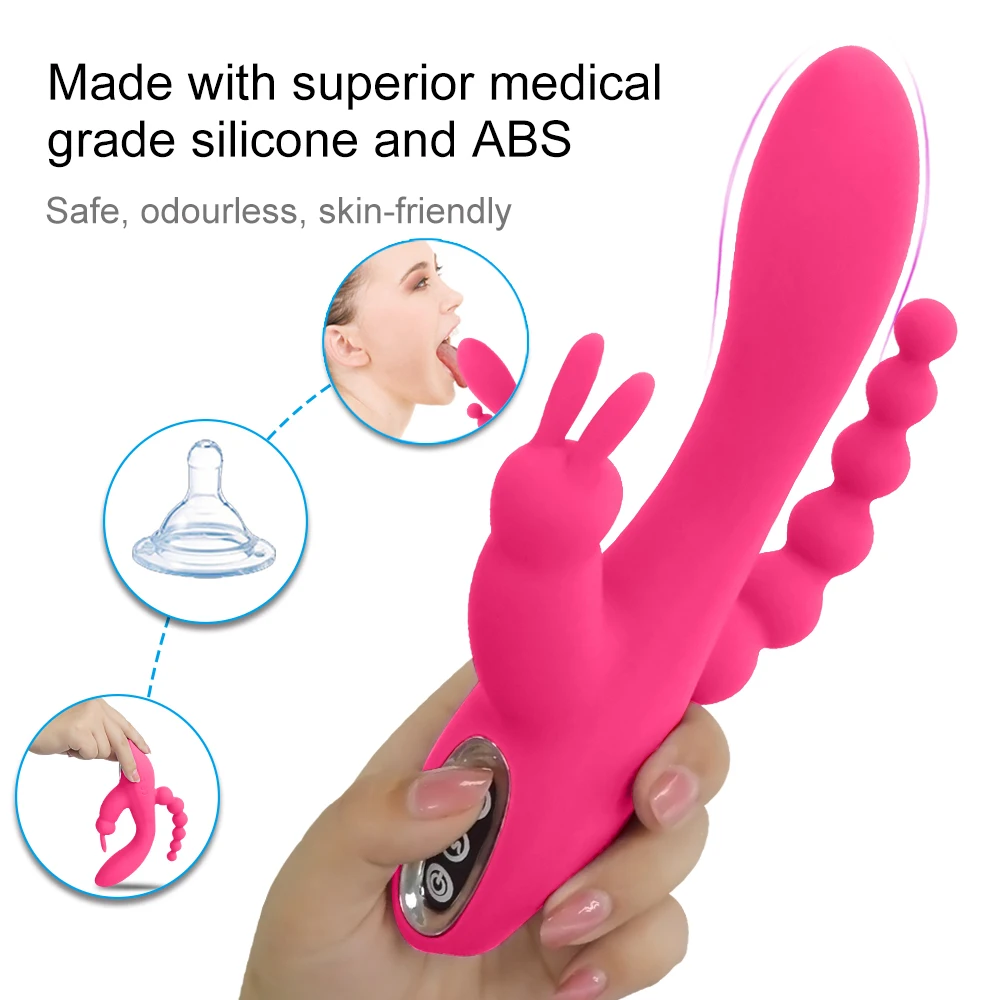 

3 in1 G Spot Dildo Vibrators for Women Clitoris Stimulation Orgasm Powerful Female Silicone Anal Vibrating Sex Toys for Adults