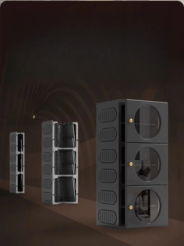

Installation-free shoe cabinet, new 2025 home door multi-layer shoe storage cabinet integrated against the wall, small