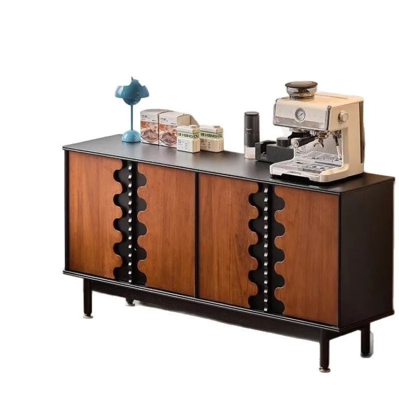 

Medieval solid wood chest, French retro dining side cabinet, storage cabinet, living room storage display, storage wall
