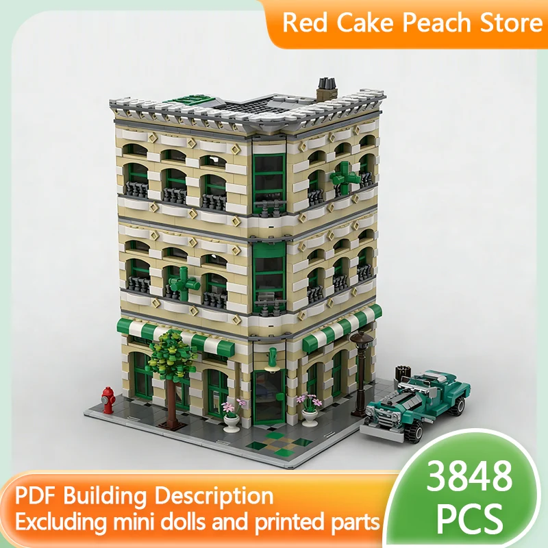 

City Street View Model MOC Building Bricks Pharma Architecture Modular Technology Children Holiday Gifts Assemble Toys Suit