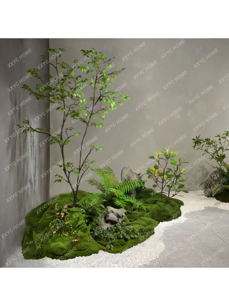 Artificial Green Plant Landscape Indoor Large Floor Handmade Landscape Bionic Plant Window Corner Scene under Stairs