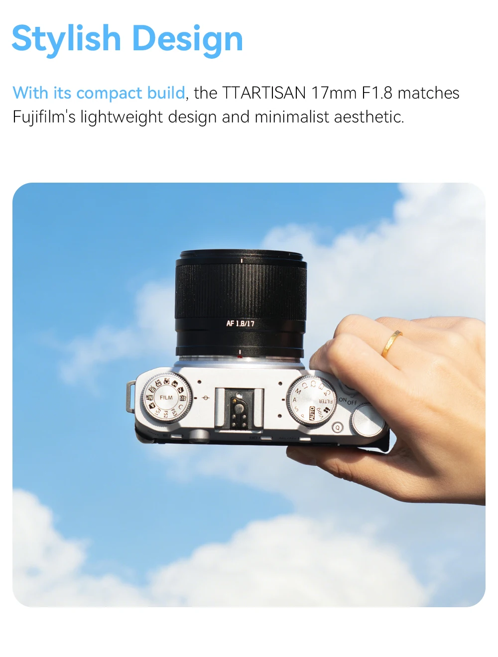TTArtisan 17mm F1.8 Air APS-C AF Autofokus-Objektiv Weitwinkel für Sony E Fuji X Spiegellose Kameras A6400 A6600 ZVE10 XT30 XT50 XM5 – Detail 8