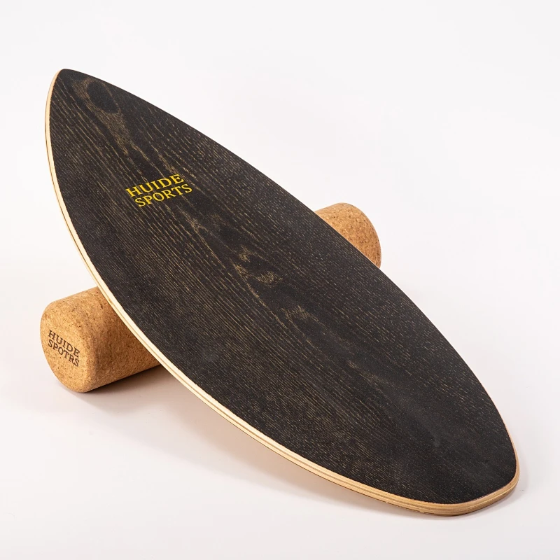 `Fish‑Shaped Wooden Surfing Balance Board Portable Home Fitness Skiing Yoga Body Building Training Workout Gear`