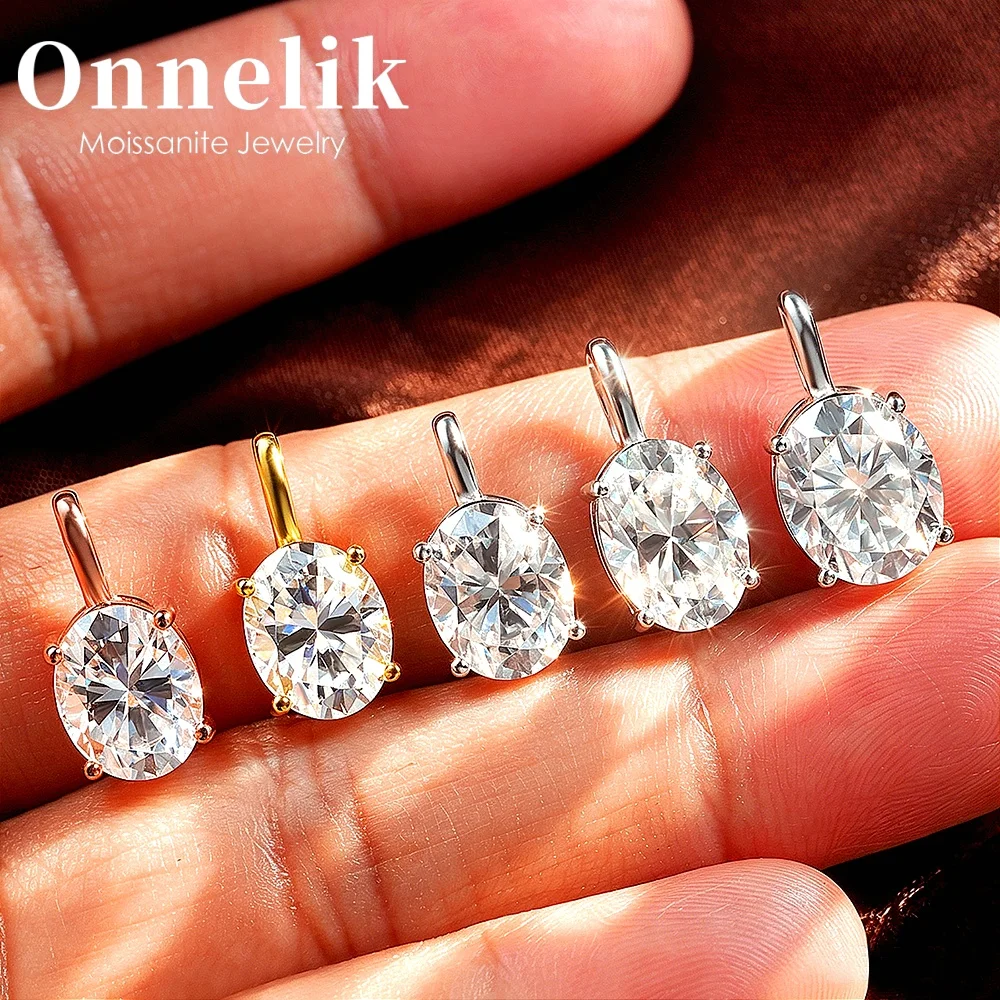 

Onnelik 3-5CT Oval Cut Moissanite Solitaire Pendant Necklace 925 Sterling Silver White/Yellow/Rose Gold Plated Fine Jewelry Gift