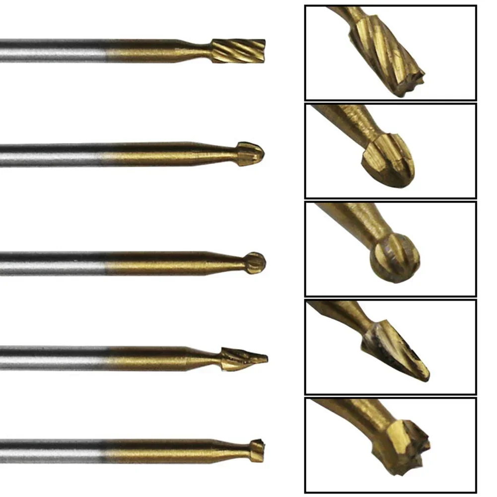 Imagem -05 - Hss Roteador Brocas Conjunto para Carboneto de Rebarbas Rotativas Ferramentas Madeira Pedra Metal Raiz Escultura Fresa 10 Peças