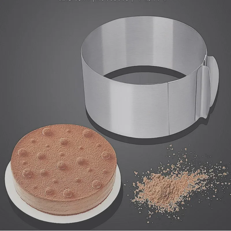 430 Stainless Steel 6-30cm Telescopic Mousse Ring Circle Mold Rustproof Adjustable With Scale Heightened Cake Rings For Baking