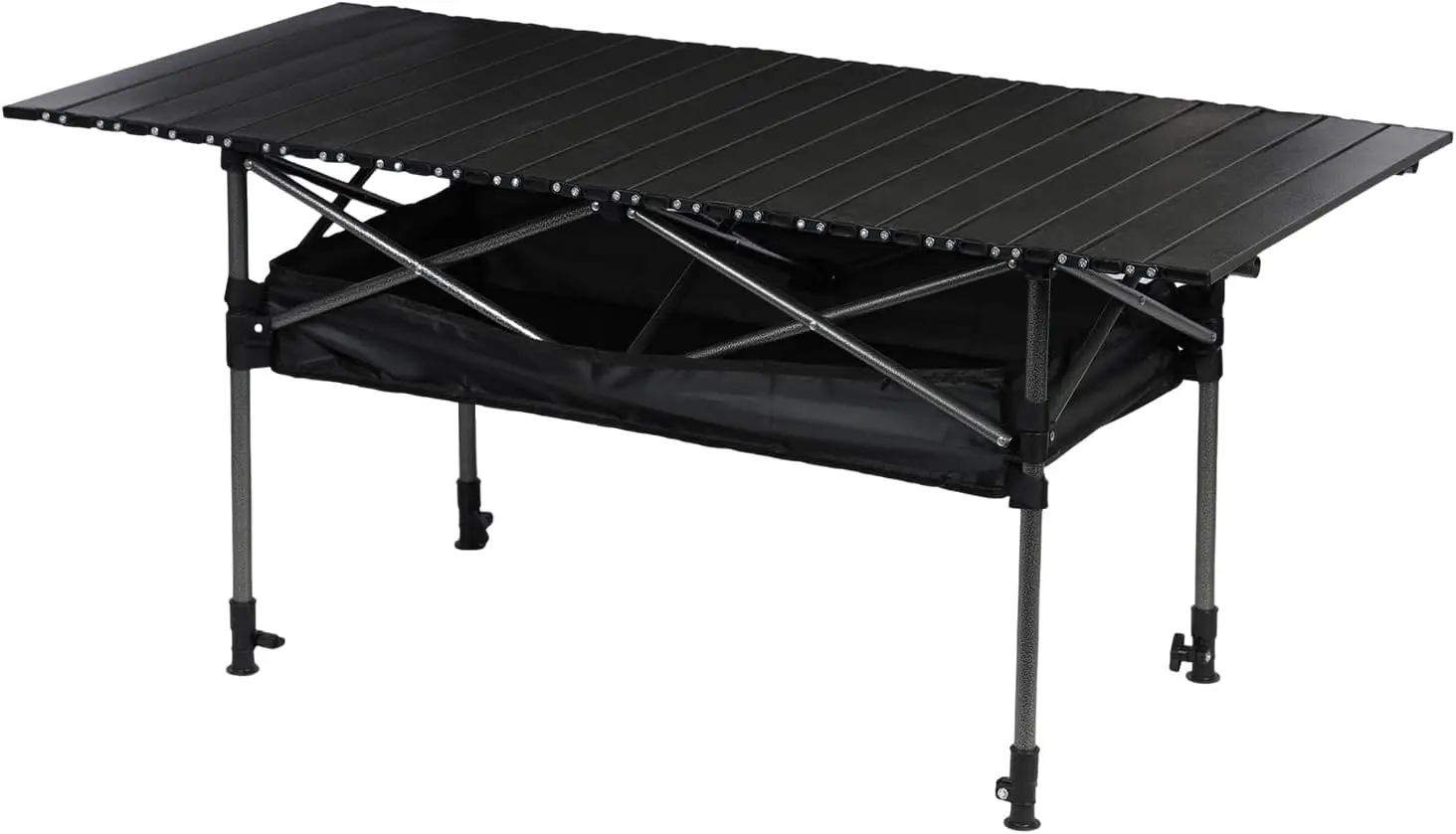 

Outdoor Folding Portable Picnic Camping Table Adjustable Height Camping Table Outdoor Table with Storage Organizer and Carrying