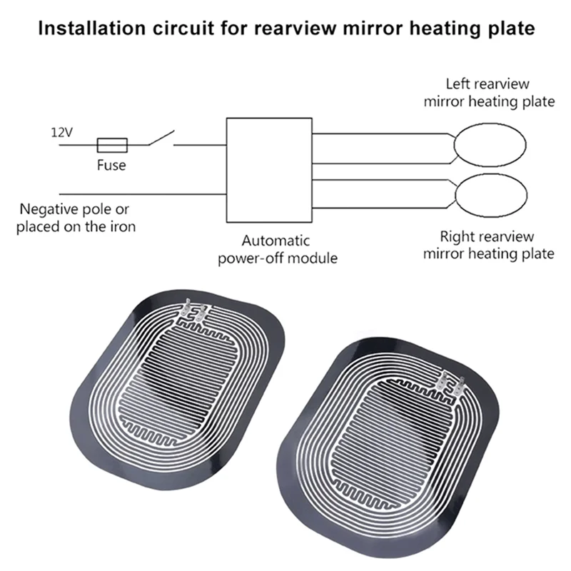 

Car Side Wing Mirror Heating Pad DC 12V Universal Rearview Mirror Mist Demister Quick Warm Mirrors Defogger