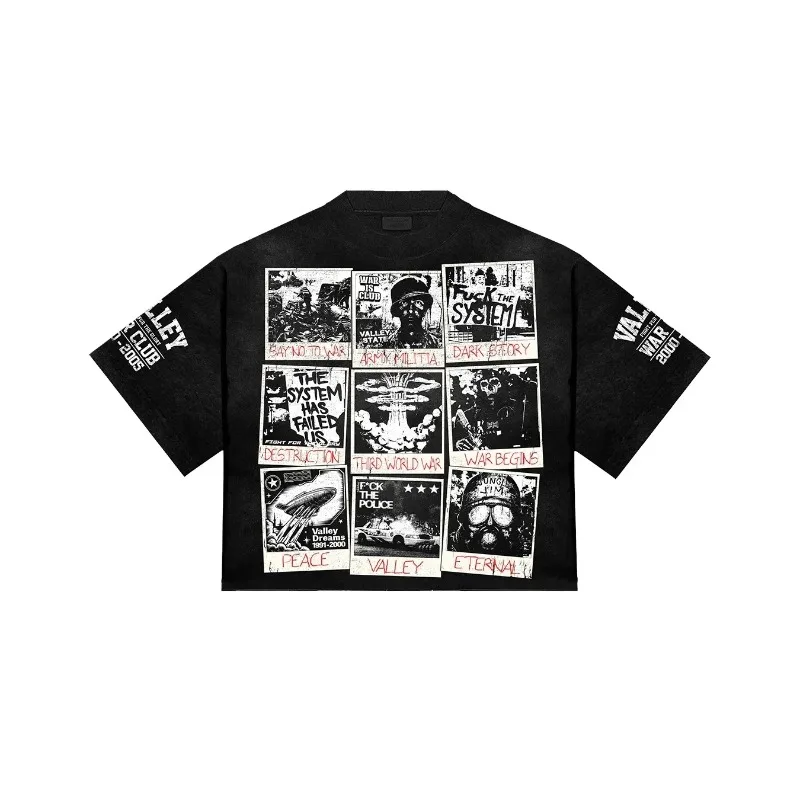 تي شيرت ريترو كبير الحجم تي شيرت هاراجوكو جرافيك الحرب القوطية تي شيرت بأكمام قصيرة y2k ملابس الشارع الشهير تي شيرت عتيق ملابس الرجال القوطي #2
