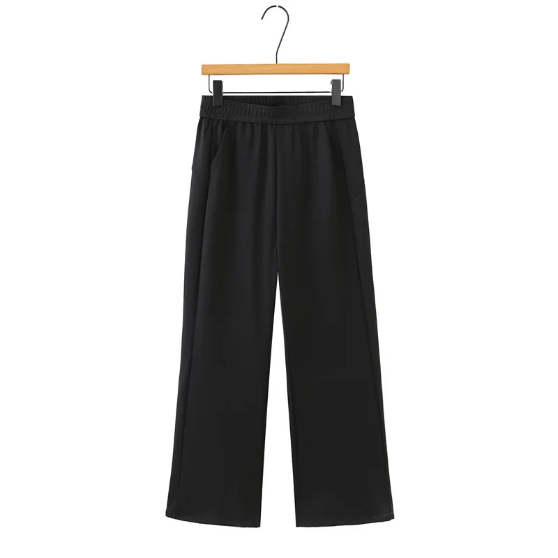 

Женские брюки-клеш с высокой талией больших размеров, повседневные черные брюки для пышных дам, облегающие длинные брюки, модель 2606, коллекция Весна 2026