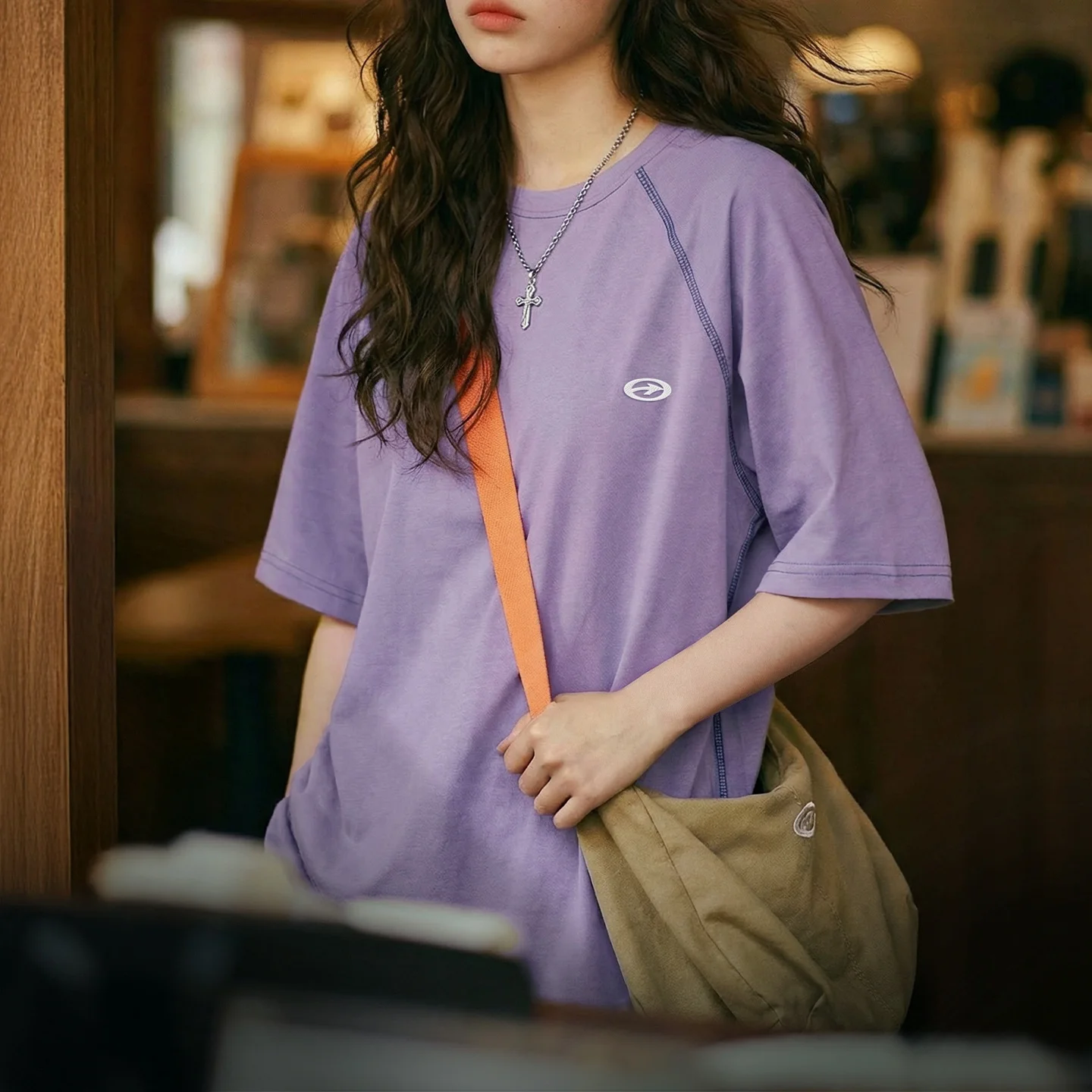 Maden Women's Casual Loose Crew Neck T-Shirt Quick Dry Breathable Short Sleeve Sport Top Moisture Absorbing Daily Basic Tee Soft