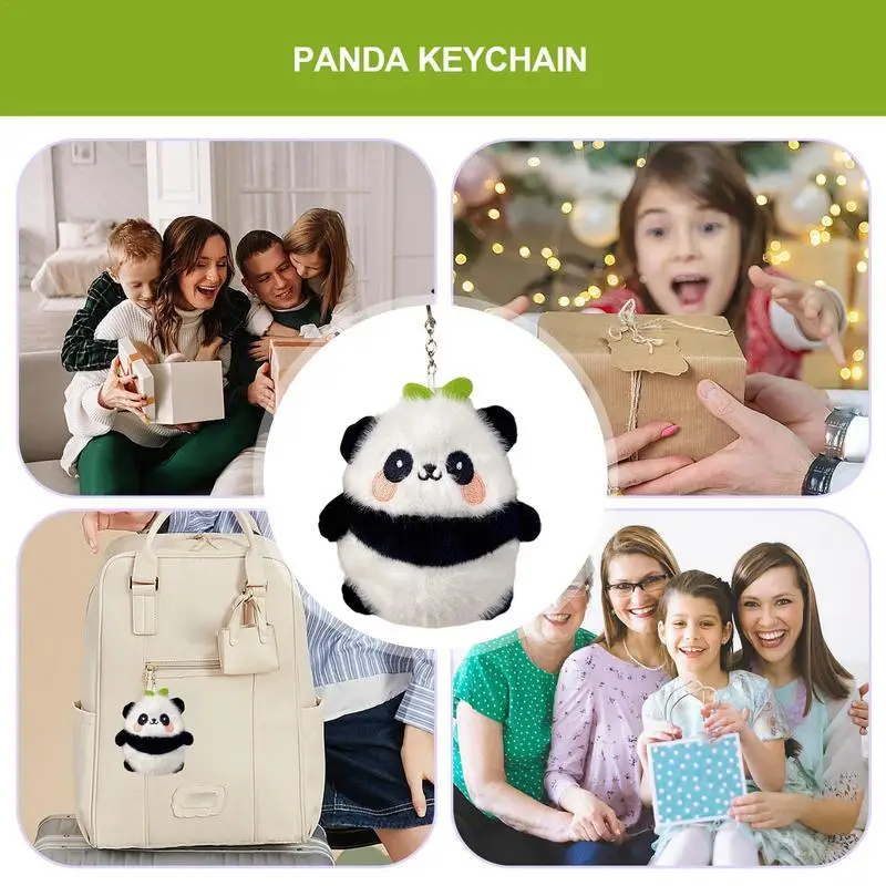 Panda Schlüssel anhänger für Rucksäcke Plüsch Panda Cartoon Anhänger Tasche Charme niedlichen Schlüssel bund Auto Schlüssel ring lustige Ornament Stofftier