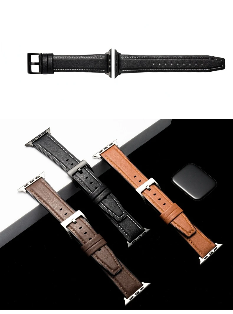 

Ремешок кожаный силиконовый для Apple watch Ultra, высококлассный браслет для умных часов iwatch 6 5 4 3 SE 44 мм 40 мм 42 мм, 49 мм 8 7 45 мм 41 мм