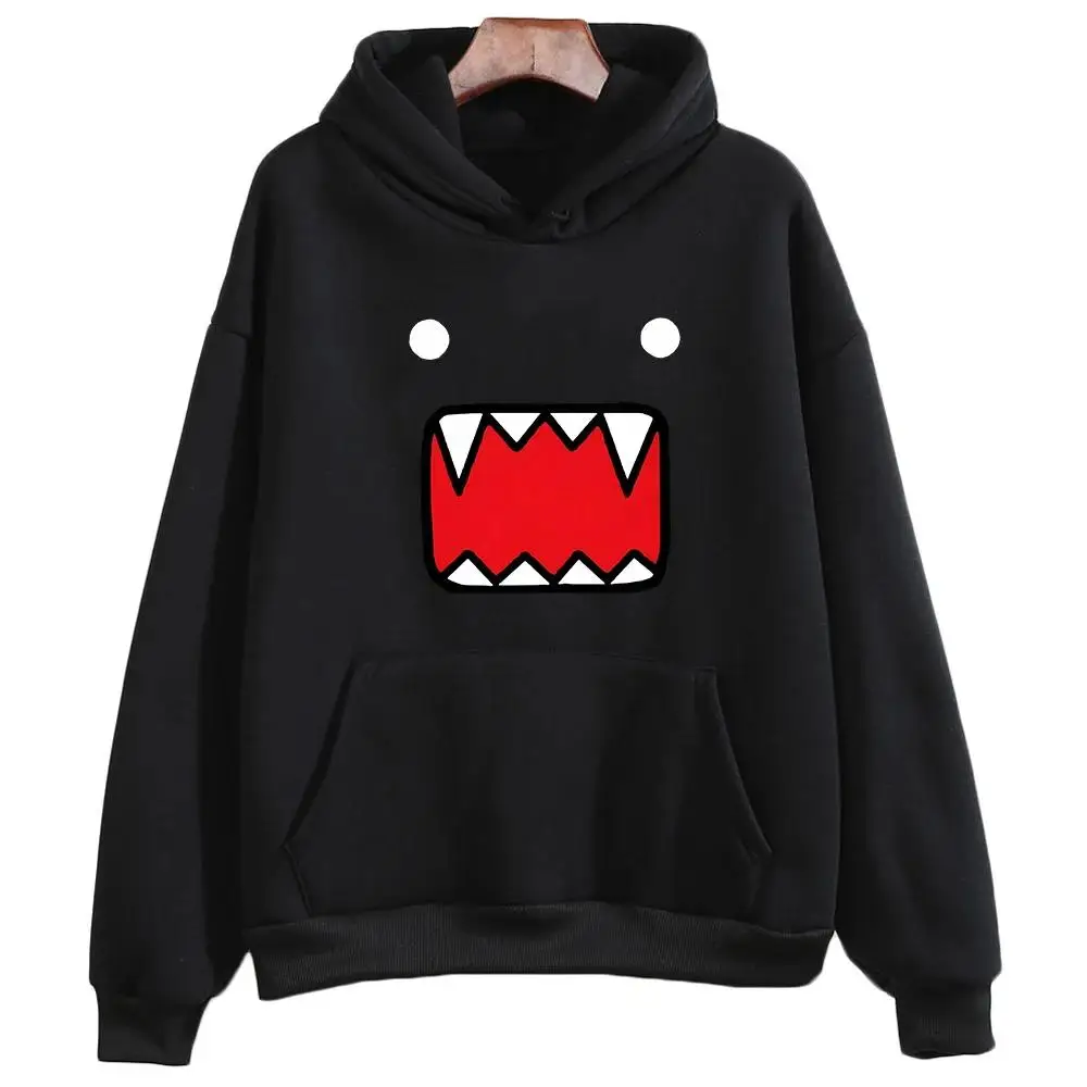 Stilvoller Herren-Hoodie für Herbst/Winter – Domo-kun-Print, warmes Fleece-Futter, Streetwear, amerikanischer Gothic- und Hip-Hop-Stil, Herren-Hoodie – Detail 4