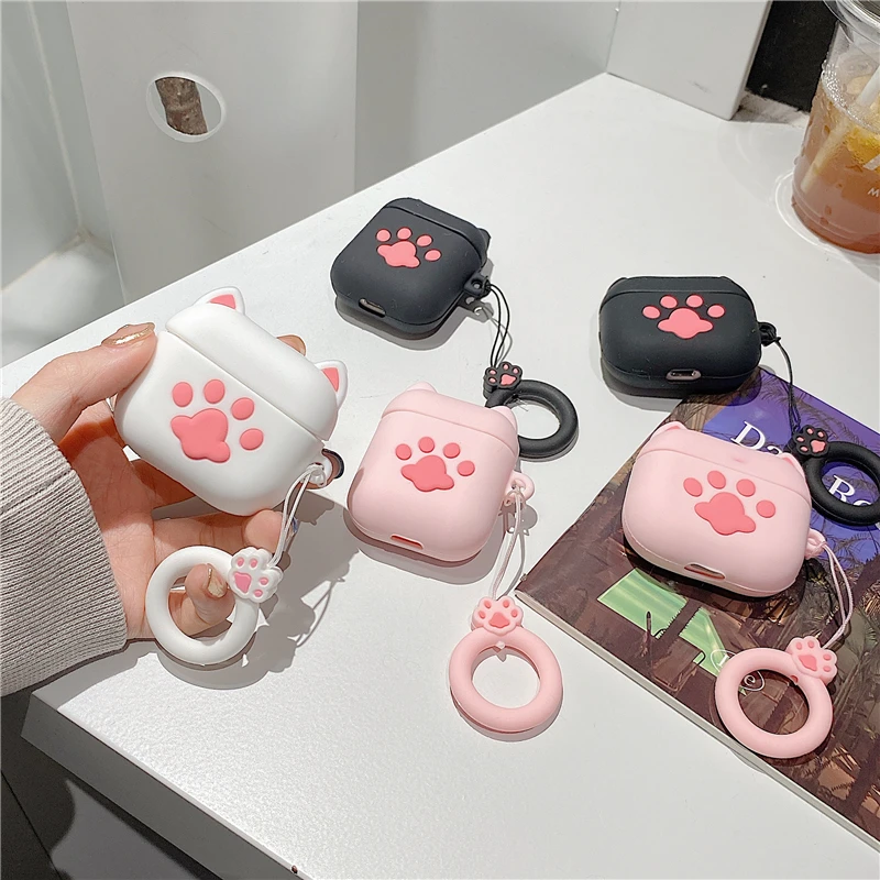 

Cute 3D Cat Claw Wireless Bluetooth Earphone Case For AirPods Pro 2 Silicone Headset Cover for AirPods 1/2/3 Pro Charging Box