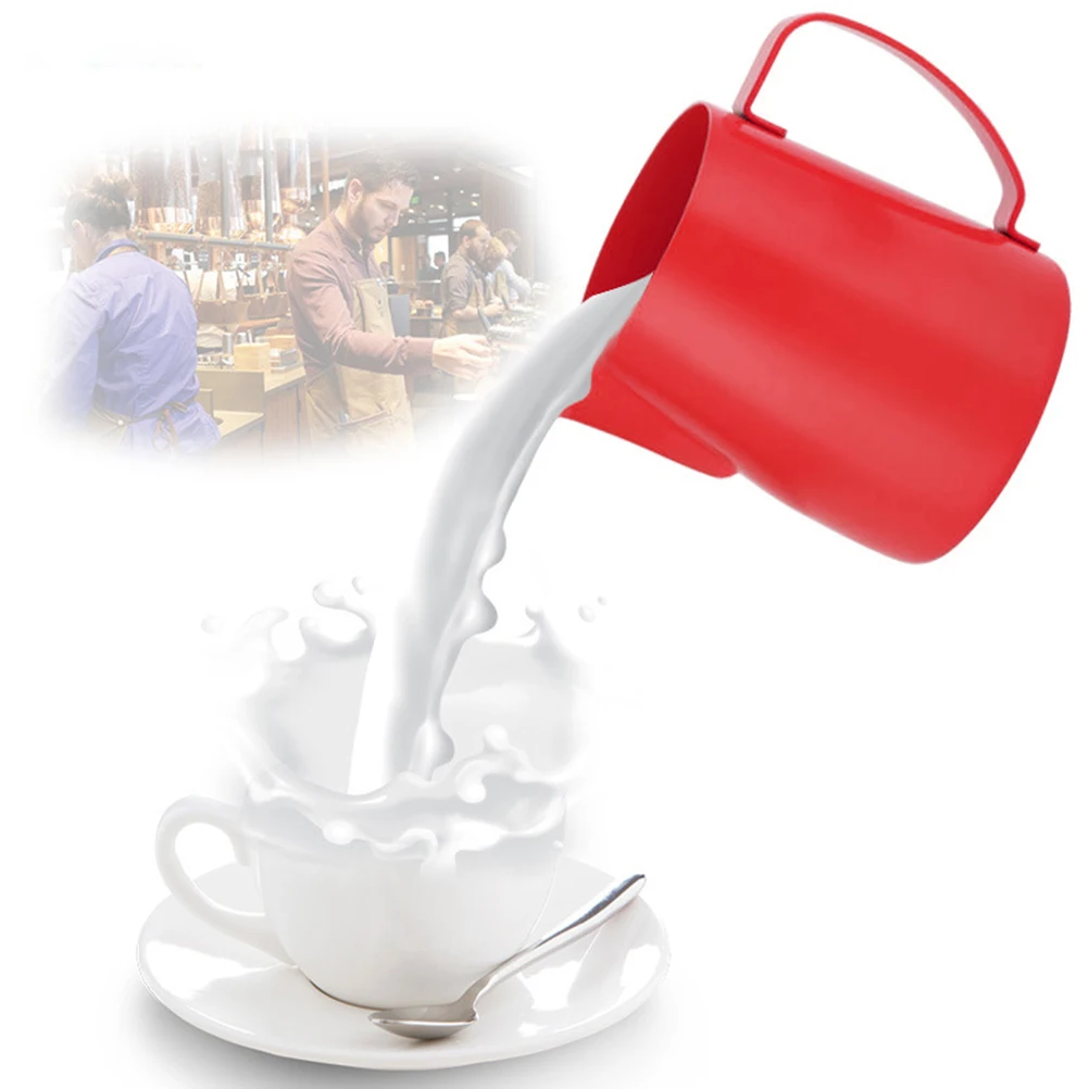 Olla para verter leche de acero inoxidable, accesorio ligero para cafetera de 400 Ml, espuma de espuma segura para lavavajillas fácil de limpiar