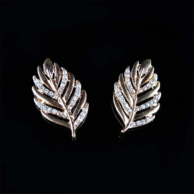 Engood 100Pcs Rhinestones Buckles Branch Leaves Sewing Trim Embellishments Craft Button for DIY Wedding Bridal Hair Accessories