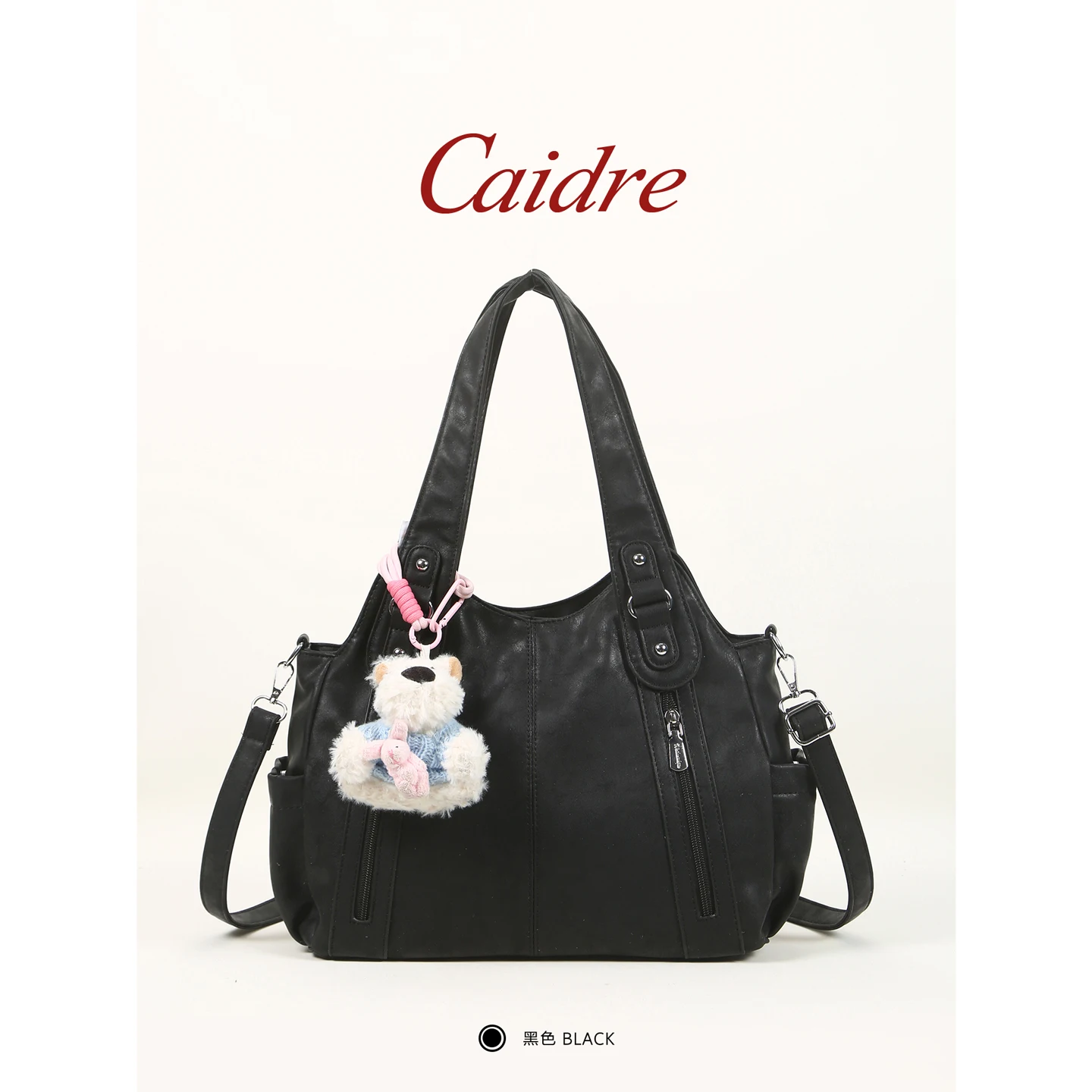 Caidre Pink Tote Bag Commuter Single Shoulder Crossbody Bag Women's Gift Casual Large Capacity Soft PU Leather Handbag image 3