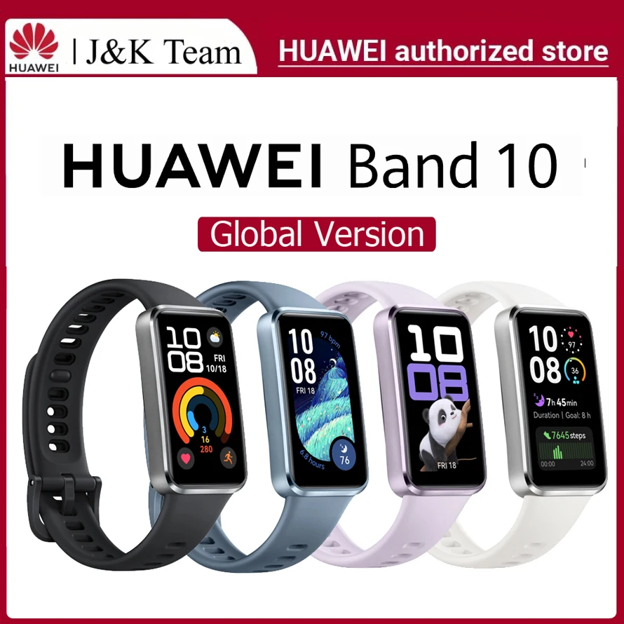 HUAWEI Band 10 ساعة ذكية من إصدار عالمي ، متوافقة مع IOS وأندرويد ، تتبع النوم ، مراقبة الصحة ، عمر بطارية 14 يومًا ،