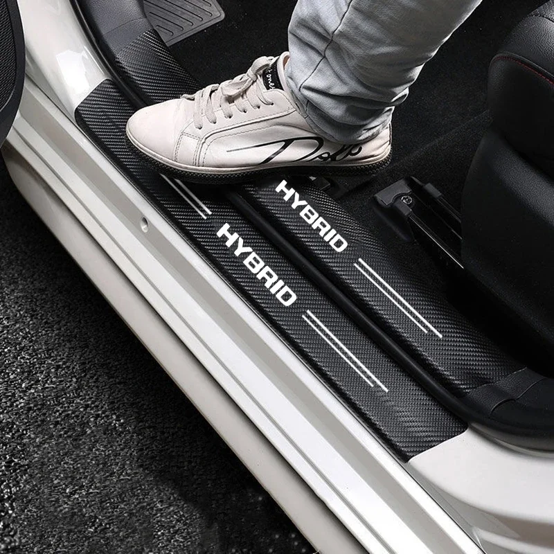 60X7CM Carbon Fiber Car Door Threshold Protective Sticker for Hybrid Synergy Drive Toyota Prius Camry Rav4 yaris Crown Auris for