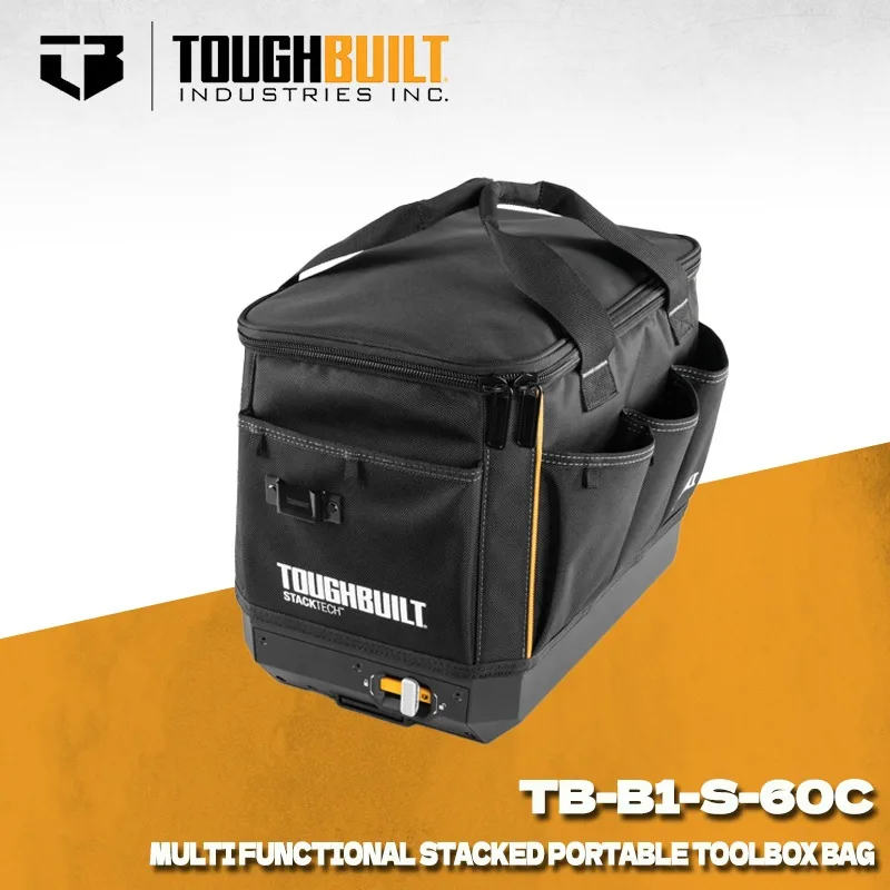 TOUGHBUILT TB-B1-S-60C Zippered Tool Bag Waterproof Hard Bottom Portable Storage Organizer for Power Tools & Accessories
