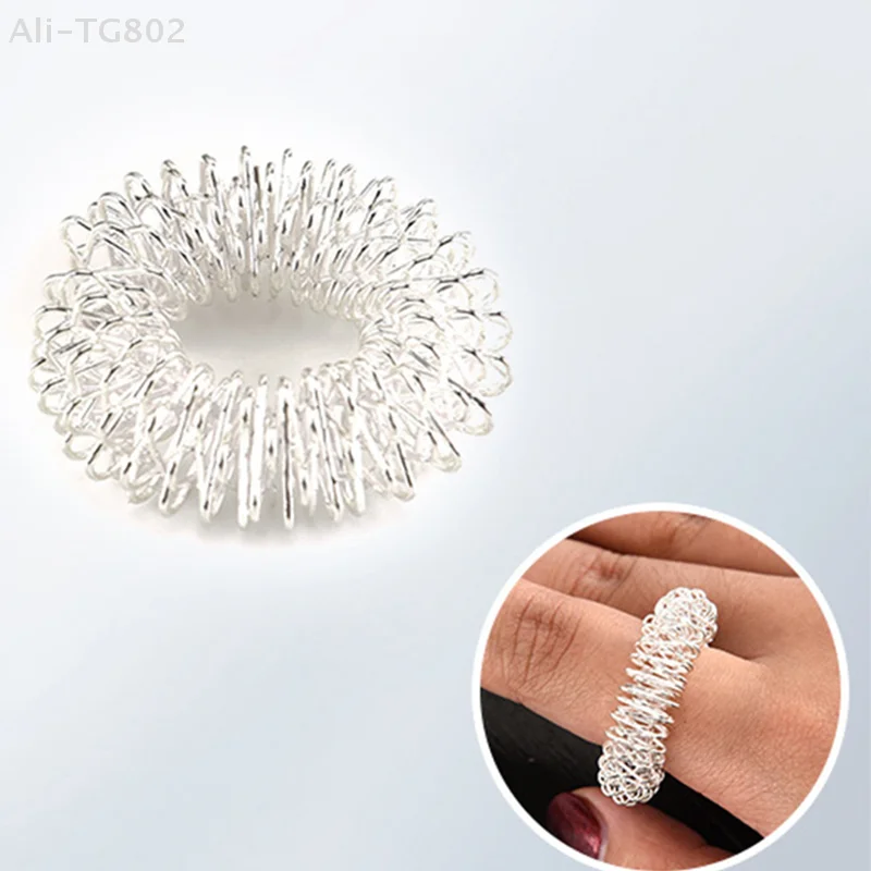 

10 шт. массажных колец для пальцев из нержавеющей стали, акупунктурные кольца для терапии, расслабления и улучшения кровообращения